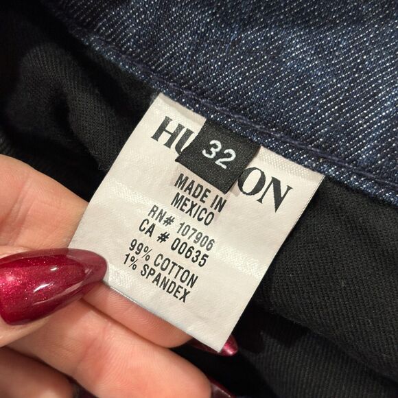 Hudson Wilde Jeans 32x29 Relaxed Straight Button Fly Cotton Blend Dark Wash MEns - Picture 4 of 9